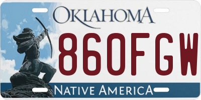 OK license plate 860FGW