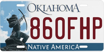 OK license plate 860FHP