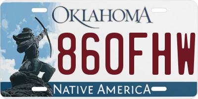 OK license plate 860FHW
