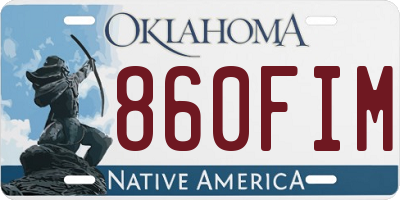 OK license plate 860FIM