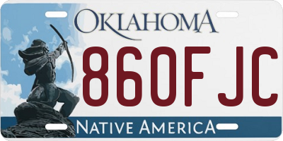 OK license plate 860FJC