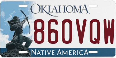 OK license plate 860VQW