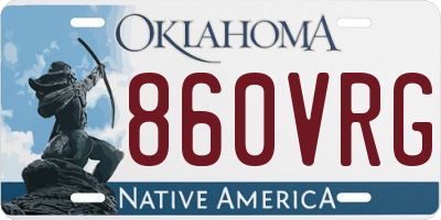 OK license plate 860VRG