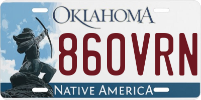 OK license plate 860VRN