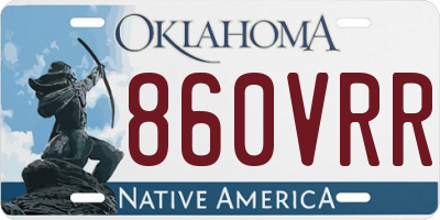 OK license plate 860VRR