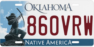 OK license plate 860VRW