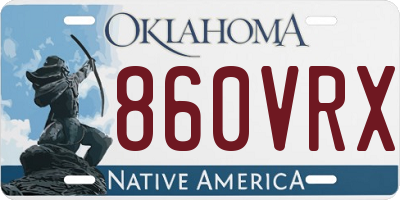 OK license plate 860VRX