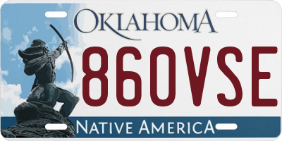 OK license plate 860VSE