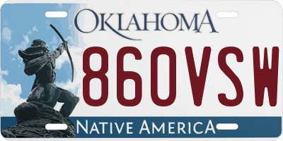 OK license plate 860VSW
