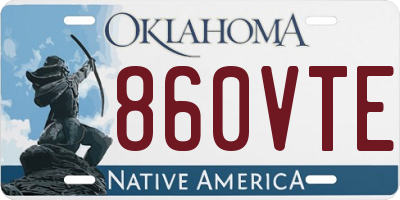OK license plate 860VTE