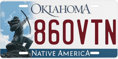 OK license plate 860VTN