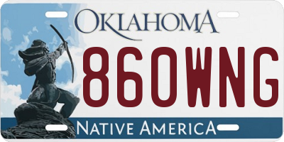 OK license plate 860WNG