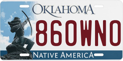 OK license plate 860WNO