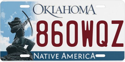 OK license plate 860WQZ