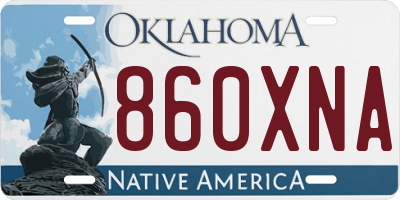OK license plate 860XNA