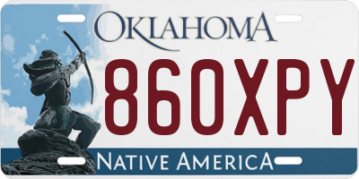 OK license plate 860XPY