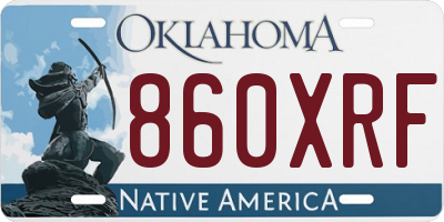 OK license plate 860XRF