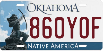 OK license plate 860YOF