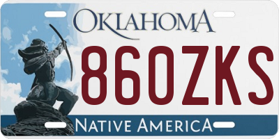 OK license plate 860ZKS