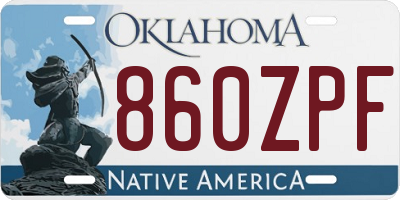 OK license plate 860ZPF