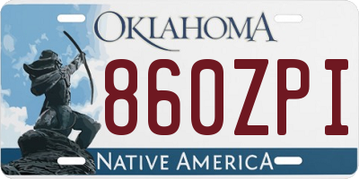 OK license plate 860ZPI