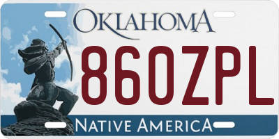 OK license plate 860ZPL