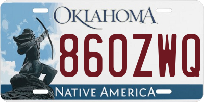 OK license plate 860ZWQ