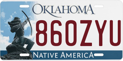 OK license plate 860ZYU