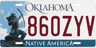 OK license plate 860ZYV