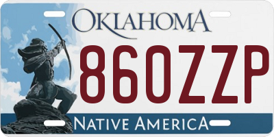 OK license plate 860ZZP