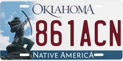 OK license plate 861ACN