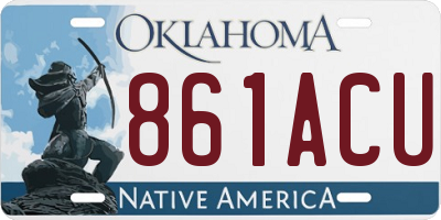 OK license plate 861ACU