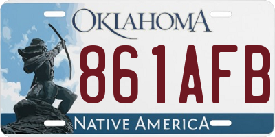 OK license plate 861AFB