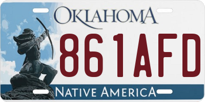 OK license plate 861AFD