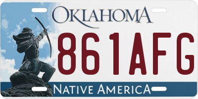 OK license plate 861AFG
