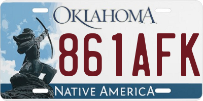 OK license plate 861AFK