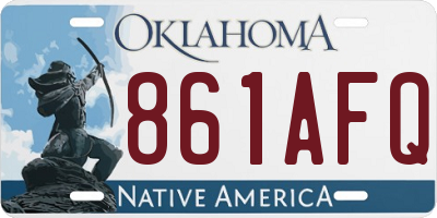 OK license plate 861AFQ