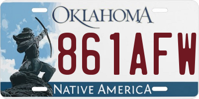 OK license plate 861AFW