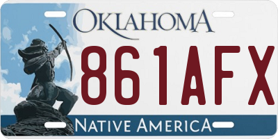 OK license plate 861AFX