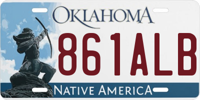 OK license plate 861ALB