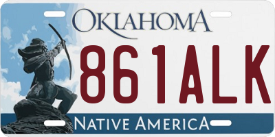 OK license plate 861ALK