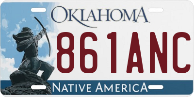 OK license plate 861ANC
