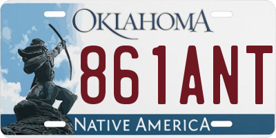 OK license plate 861ANT