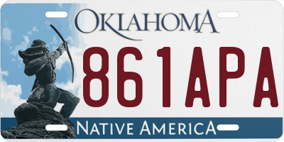 OK license plate 861APA