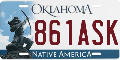 OK license plate 861ASK