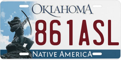 OK license plate 861ASL