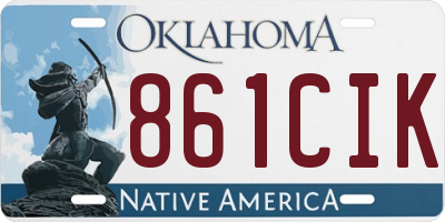 OK license plate 861CIK