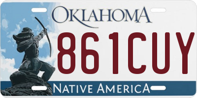 OK license plate 861CUY