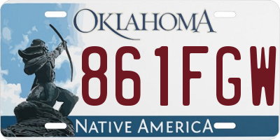 OK license plate 861FGW