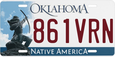 OK license plate 861VRN